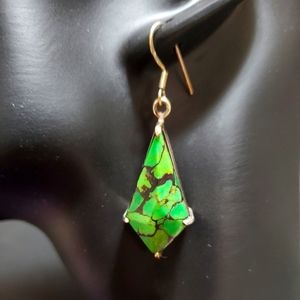 Sterling silver green turquoise earrings